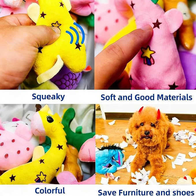 30 Pcs Dog Squeaky Toys, Cute Plush Small Dog Toys with Squeakers, Interactive Puppy Chew Toys for Small Medium Dogs to Keep Them Busy