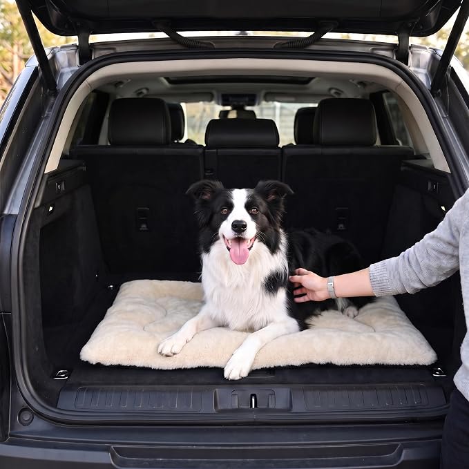 Dog Bed 36" for Metal Crate Pad,Washable Sleeping Mat for Medium/Large Pets | Soft faux rabbit fur, non-slip,machine wash/dry, plush cushioning, for crates, floors & travel, multiple sizes for all breeds
