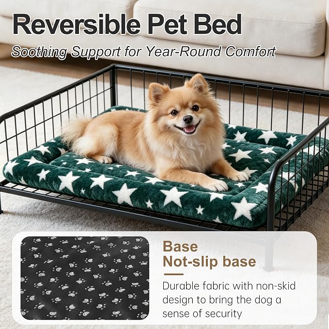 Dog Bed Mat, Reversible Crate Pads for Small/Medium/Large Dogs & Cats Sleeping, Portable & Soft, Dog Beds Crate Pad (Mix, S(24"*18"*1.5")) (Mixed Colors - A-4PCS, S(24"*18"*1.5"))