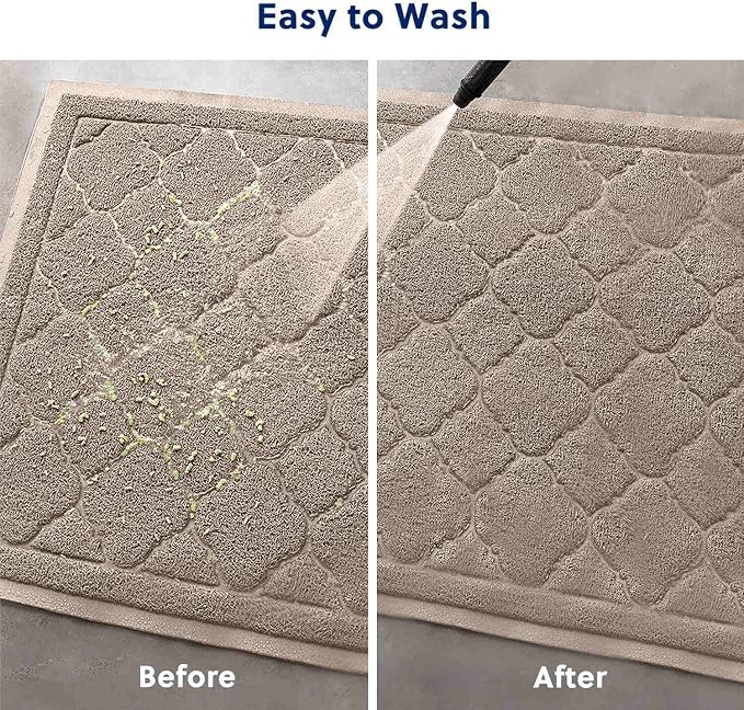 Cat Litter Box Mat, Kitty Premium PVC Pad, Durable Trapping Rug, Phthalate Free, Urine-Resistant, Scatter Control, XXL 47 x 36 Inch, Champagne