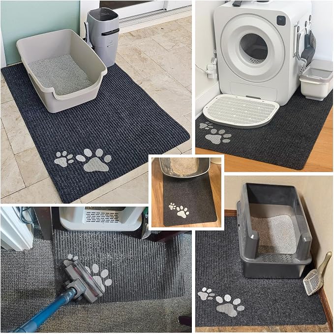 BEAUTYZOO Cat Litter Mat, 32" x 45" Large Litter Trapping Mat, Waterproof | Scatter Control, Absorbent Urine‑Proof, Soft On Paws, Non‑Slip, Machine Washable, For Indoor Cats & Kittens, Floor Use