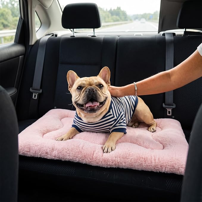 Dog Bed 30" for Metal Crate Pad, Washable Kennel Mat for Medium Dogs & Pets | Soft faux rabbit fur, non-slip,machine wash/dry, plush cushioning, for crates, floors & travel, multiple sizes for all breeds
