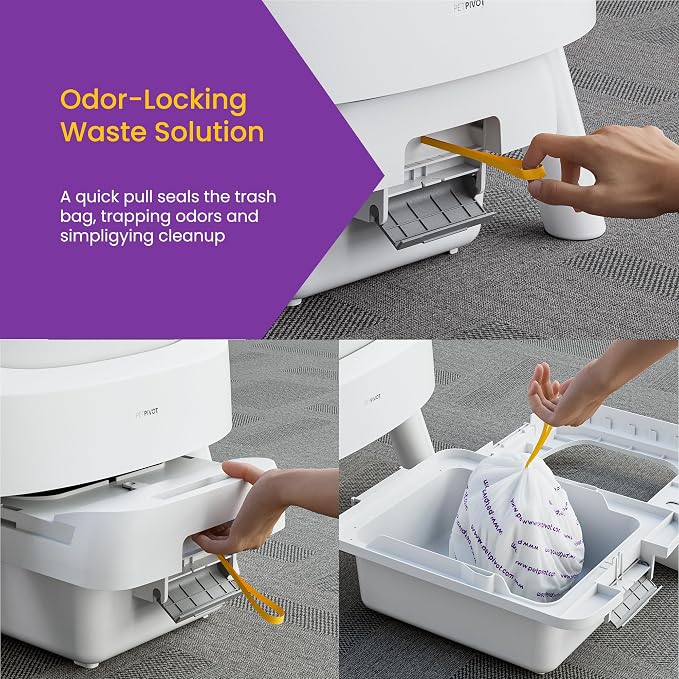 PetPivot Litter Box Liners for AutoScooper 11 Open Top Self Cleaning Litter Box, 3 Rolls 60 pcs