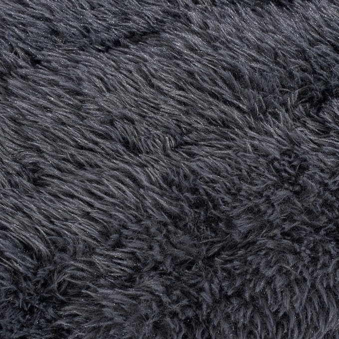 Machine Washable Dog Bed, Deluxe Plush Dog Crate Pad and Cat Bed, Anti-Slip Bottom Kennel Pad Mat, Fuzzy Pet Beds for Large, Medium, Small Dogs Breeds (Dark Grey, 36.0"L x 24.0"W x 3.0"Th x 1 Pack)