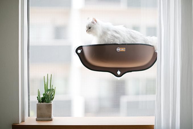 K&H Pet Products EZ Mount Window Bed Kitty Sill Tan 27 X 11 X 6 Inches