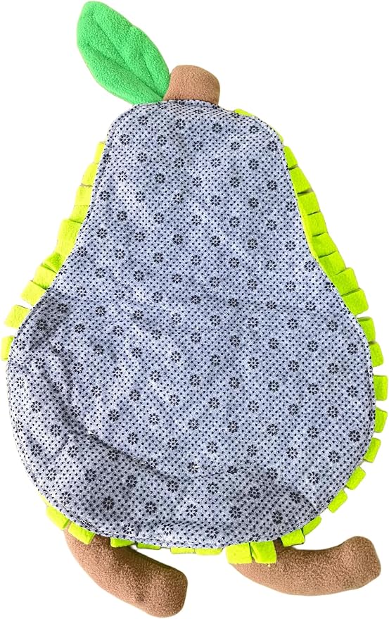 Dog Snuffle Mat Fleece Foraging Fruit Design Mats Small Animals Interactive Feeding Toy Anti Slip Slow Feeder Pet Treat Dispenser for Dogs Rabbits Guinea Pigs (Pear)