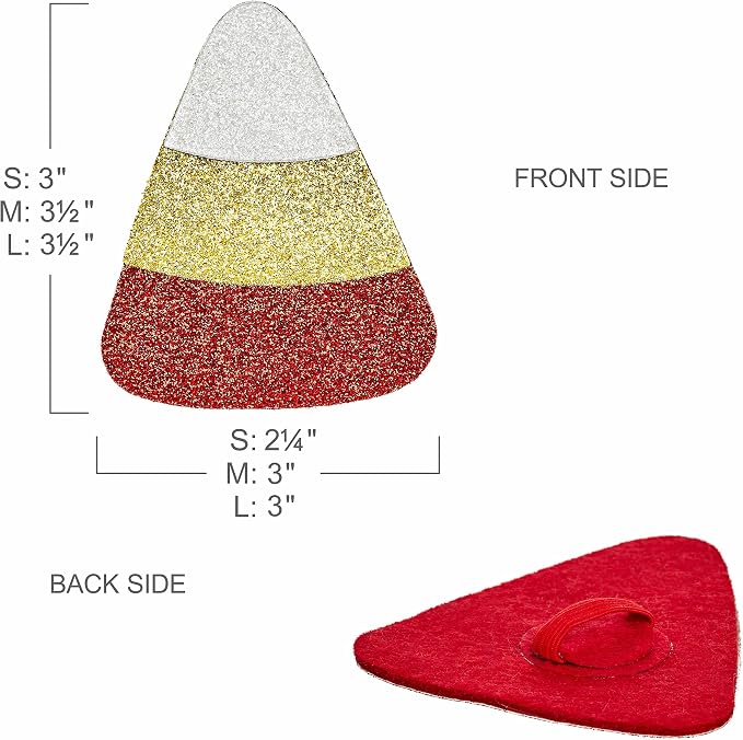 Blueberry Pet Halloween Candy Corn Adjustable Dog Collar with Detachable Glitter Accessory, Small, Neck 12"-16"