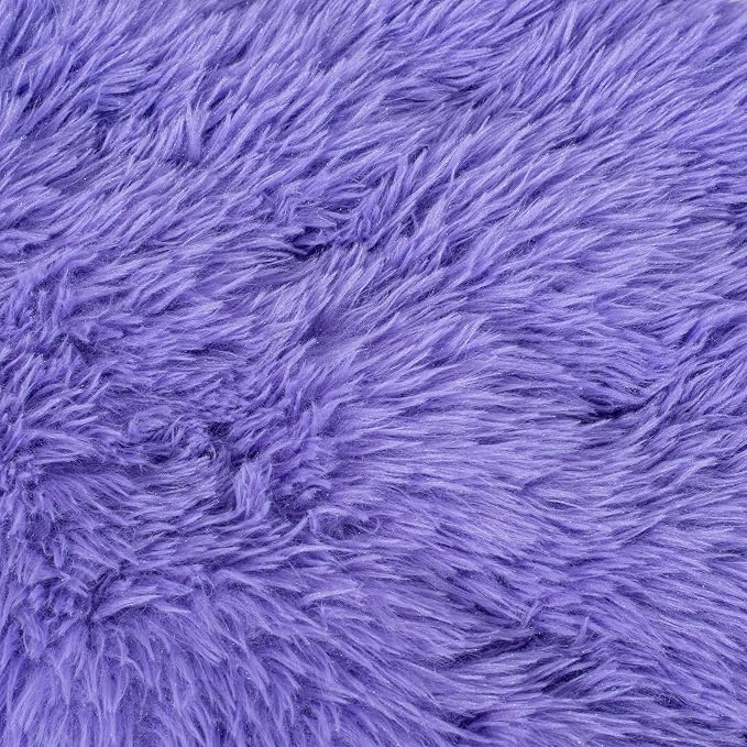 Machine Washable Dog Bed, Deluxe Plush Dog Crate Pad and Cat Bed, Anti-Slip Bottom Kennel Pad Mat, Fuzzy Pet Beds for Large, Medium, Small Dogs Breeds (Violet, 36.0" L x 24.0" W x 3.0" Th x 1 Pack)