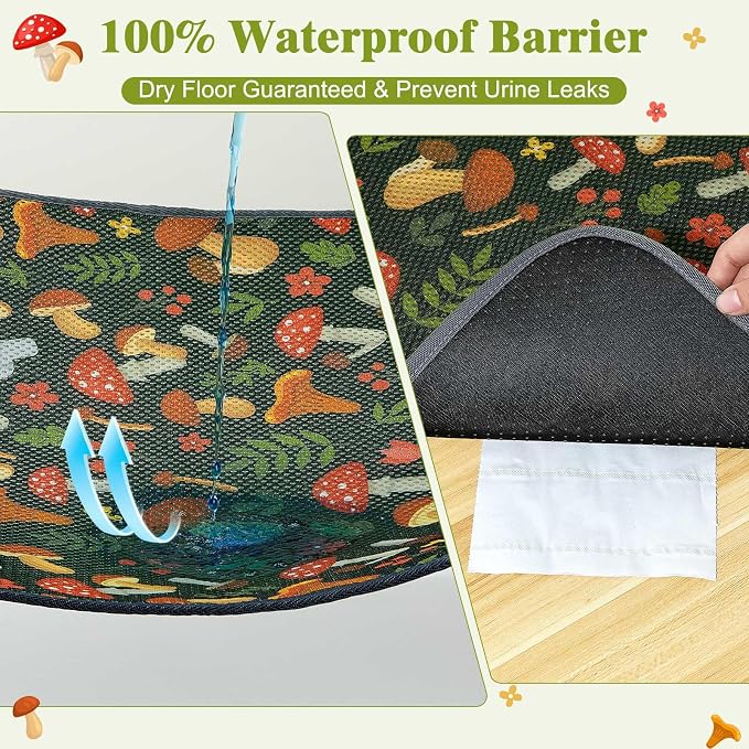 Unicorn Catcher 33"x22" Cat Litter Mat Machine Washable Litter Trapping Pad | Kitty Paw Friendly Padding With Breathable 3D Air Mesh Technology And A Non-Slip Base To Keep Home Floors Debris-Free