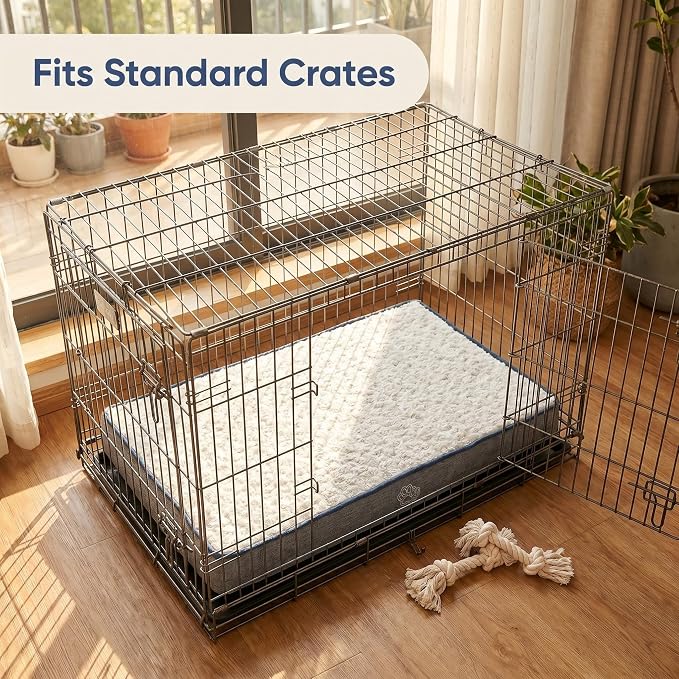 EMPSIGN Reversible Dog Bed Mat for Crate Washable Pet Bed for Dogs | Plush Canvas Dog Bed with Reversible Dual-Sided Cover fits Crates and Kennels, Machine Washable for Easy Cleaning.