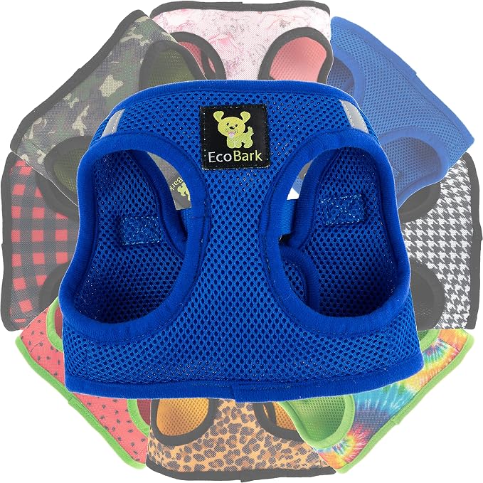 EcoBark Step in Dog Harness - Luxury Soft Mesh Harnesses for Dogs Under 26 lbs - Reflective, Comfortable & Secure Halter Pet Vest (Royal Blue, XL)