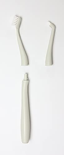 Kitteney Pet Toothbrush for Dogs, Cats with 0.06mm Super Soft Bristles, Head Replaceable, Double Headed Toothbrush for Small to Large Teeth, Easy Teeth Cleaning & Dental Care (Gray)