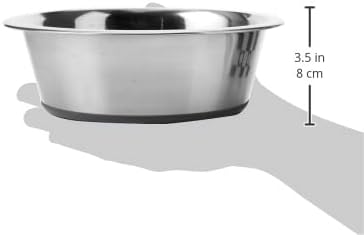 CLASSIC Pet Products Non-Slip Stainless Steel Dish (1600 ml - 215 mm, 8.5 inch Diameter Dog Bowl), Clear