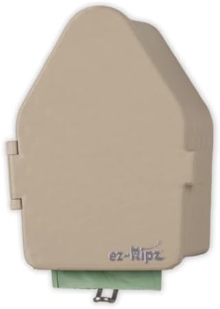 Indoor/Outdoor Dog Poop Bag Dispenser Wall Mount (Khaki), Includes 3 Sample Rolls of Waste Bags, Easy Setup Dog Poop Station