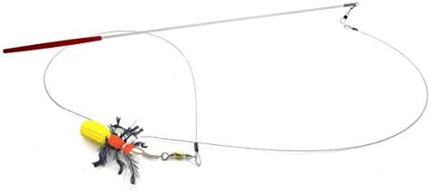2 Inch Handmade Cat Toy Teaser Beetle (1, Yellow, with Wand)