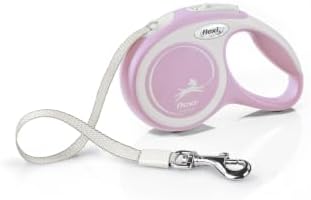 Flexi New Comfort Tape Grey & Rose Extra Small 3m Retractable Dog Leash/Lead for Dogs up to 12kg/26lbs