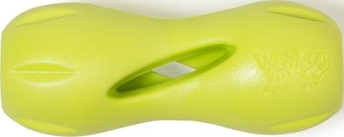 WEST PAW Qwizl Durable Zogoflex Dog Puzzle Toy for Mental Stimulation, and Enrichment - Treat Dispensing for Bully Sticks and Dental Sticks - Dishwasher Safe - Made in USA - Small - Granny Smith