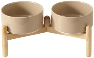 Havniva Ceramic Dog Bowls Elevated, Raised Dog Food Bowl for Small Dogs