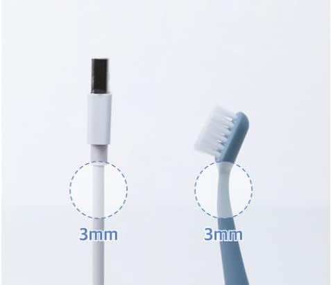 Kitteney Pet Toothbrush for Dogs, Cats with 0.06mm Super Soft Bristles, Head Replaceable, Double Headed Toothbrush for Small to Large Teeth, Easy Teeth Cleaning & Dental Care (Gray)