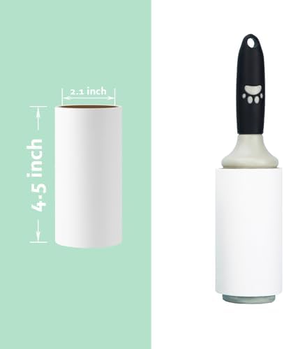 4.5 inch Lint Roller Refills Only for Spotty Jumbo Extra Sticky Adhesive Lint Roller Pet Cat & Dog Removal for Clothes and Furniture, Pack of 5 Refills, 300 Sheets Total