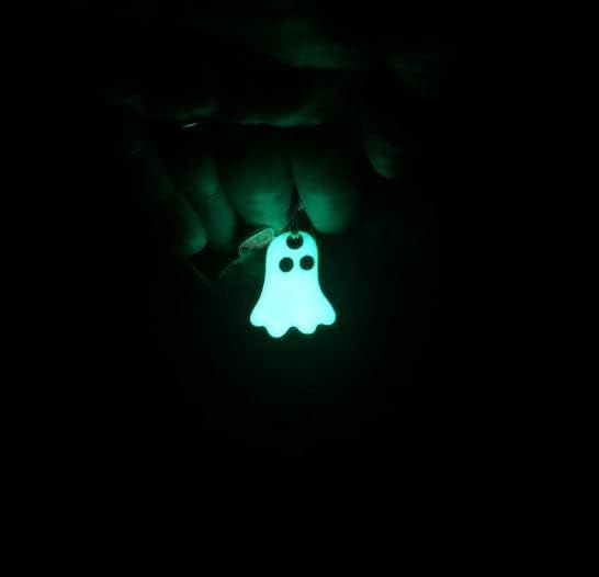 Pet ID Tag - Ghost - Glows in The Dark - Custom Engraved Dog & cat Tags. Size: Large