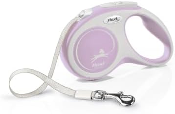 Flexi New Comfort Tape Grey & Rose Small 5m Retractable Dog Leash/Lead for Dogs up to 15kgs/33lbs