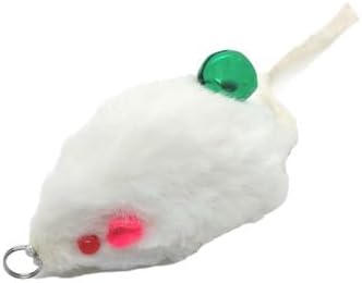Kats'N Us 2 Inch Real Rabbit Fur Handmade Mouse Teaser Cat Toy on Wand