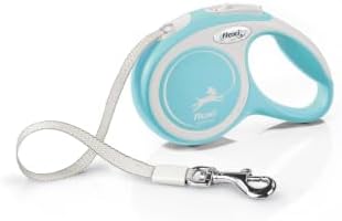 Flexi New Comfort Tape Grey & Light Blue Extra Small 3m Retractable Dog Leash/Lead for Dogs up to 12kg/26lbs