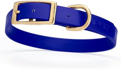 Viper Biothane Heavy Duty Waterproof Dog Collar Strong Coated Nylon Webbing w/Solid Brass Hardware Odor-Proof Easy to Clean High Performance Fits Small Medium or Large Dogs, Blueberry Royal