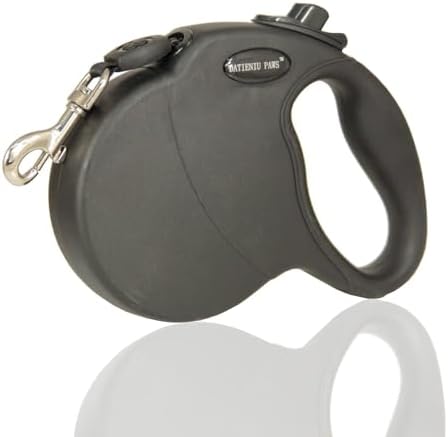 Medium 16 FT Retractable Dog Leash – Adjustable Hands-Free Leash for Dogs Up to 44lbs, Tangle-Free Nylon with Ergonomic Grip for Walking, Training & Outdoor Safety Black M