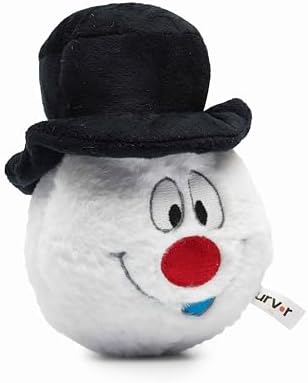 Flourish Pets 2 in 1 Christmas Multi-Layer Chew Toy for Active Dogs | Non-Toxic BPA Free Double Stitched Soft Fabric and Long-Lasting Dog Plush Toys - Snowman 3.5"