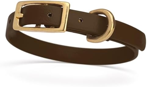 Viper Biothane Heavy Duty Waterproof Dog Collar Strong Coated Nylon Webbing w/Solid Brass Hardware Odor-Proof Easy to Clean High Performance Fits Small Medium or Large Dogs, Dark Chocolate Brown
