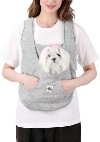 FLAdorepet Small Dog Front Carrier Sling Bag Pet Chest Backpack,Grey