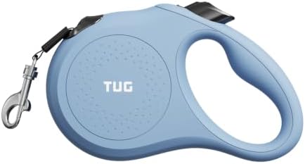 TUG Quest Retractable Dog Leash | 360° Tangle-Free | 16 ft Tape (L, Blue)