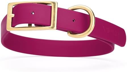 Viper Biothane Heavy Duty Waterproof Dog Collar Strong Coated Nylon Webbing w/Solid Brass Hardware Odor-Proof Easy to Clean High Performance Fits Small Medium or Large Dogs, Magenta Pink