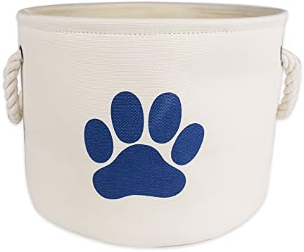 Bone Dry Pet Storage Collection Collapsible Bin, Small Round, Off-White