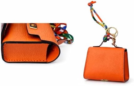 Barkin Designer Dog Poop Bag Holder for Leash, Waste Bag Dispenser, Orange