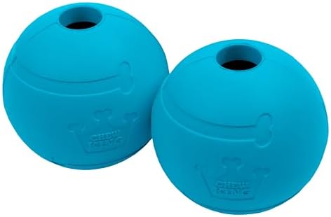 Chew King Flavored Rubber Ball Collection, 3 Inch Peanut Butter Flavor Rubber Balls 2-Pk