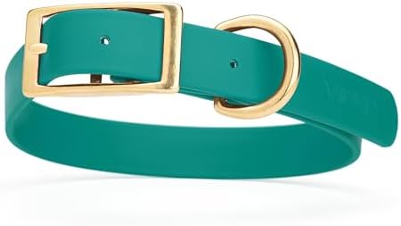 Viper Biothane Heavy Duty Waterproof Dog Collar Strong Coated Nylon Webbing w/Solid Brass Hardware Odor-Proof Easy to Clean High Performance Fits Small Medium or Large Dogs, Blue Aqua