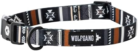 Wolfgang Heavy Duty, Adjustable Dog Collar with Quick Release Nylon Buckle for Walking & Training, NewMoon Print, Large