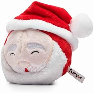 Flourish Pets 2 in 1 Christmas Multi-Layer Chew Toy for Active Dogs | Non-Toxic BPA Free Double Stitched Soft Fabric and Long-Lasting Dog Plush Toys (Christmas Santa 3.5")