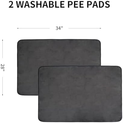 2Pack Washable Pee Pads for Dogs 28x34 Inch, Fast Absorbent Puppy Pads Reusable, Waterproof, Non Slip, Quick Dry Dog Pads for Puppy Training