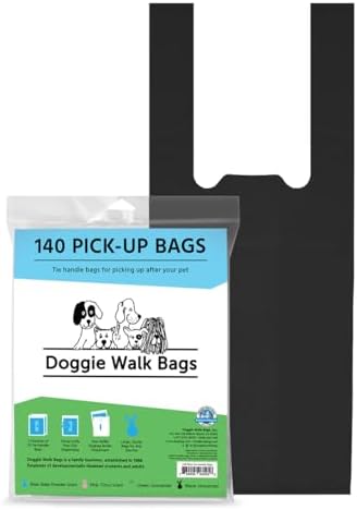 Tie Handle Dog Waste Bags, Black Unscented, 140