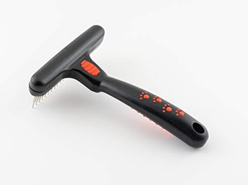 RYAN'S PET SUPPLIES Paw Brothers Magic Spring Undercoat Rake for Dogs, Professional Grade Grooming Tool, Stainless Steel Pins, Removes Tangles and Mats, Comfort Grip, 4.5 in.