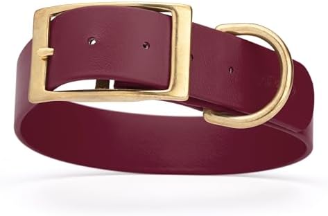 Viper Biothane Heavy Duty Waterproof Dog Collar Strong Coated Nylon Webbing w/Solid Brass Hardware Odor-Proof Easy to Clean High Performance Fits Small Medium or Large Dogs, Merlot Burgundy