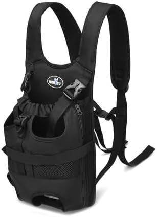 Wakytu Dog Front Carrier Backpacks for Small Dogs, Legs Out Pet Carrier Sling Backpack with Adjustable Padded Ventilated Shoulder Straps, Easy-Fit for Traveling Hiking Camping,Large