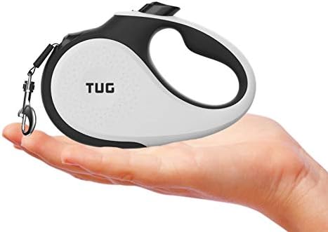TUG Tiny Retractable Dog Leash, 10 ft (Extra Small, White)