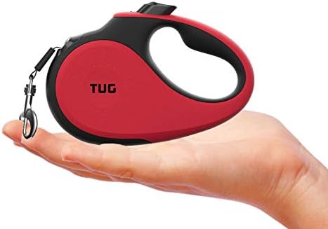 TUG Tiny Retractable Dog Leash, 10 ft (Extra Small, Red)