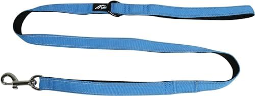 [白山:Hakusan] Zero Dog Leash Made by Japanese, Cushion, Fit to Hand, Black x Turquoise