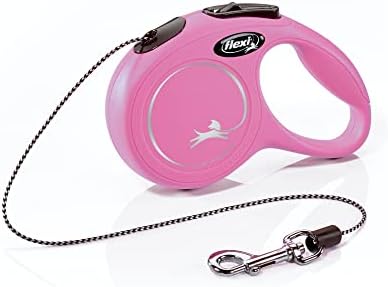 FLEXI® Classic XS Cord Retractable Dog Leash, 3-Finger Grip, 10 ft - Pink